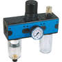 3-part service unit series Bloc 3 with manual/semi-automatic condensate drain and pressure gauge