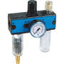 3-part service unit series Bloc 1 with automatic condensate drain and pressure gauge