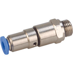 Straight rotating-push-in fitting brass design nickel-plated with two ball bearings and cylindrical male thread, 360° turnable