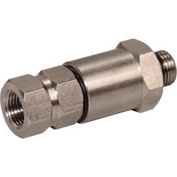 Straight rotating-push-in fitting brass design nickel-plated with two ball bearings and cylindrical male and female thread, 360° turnable