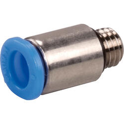Straight push-in fitting M-Push 110 brass design nickel-plated with male thread and internal hexagon, round version