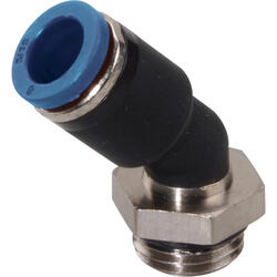 45°-Elbow push-in fitting M-Push 110 PBT design with male thread, swivelling