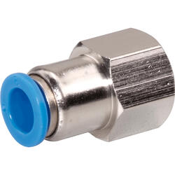 Straight push-in fitting M-Push 120 brass design nickel-plated with female thread
