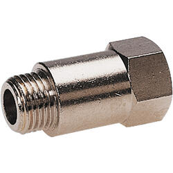 Extension brass design nickel-plated with cylindrical male thread and female thread