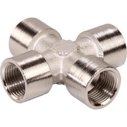 Crosspiece brass design nickel-plated with cylindrical female thread