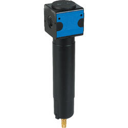 Compressed air fine filter long version series Bloc 3 with automatic condensate drain