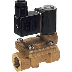 2/2-way solenoid valve brass design in NC-design, servo controlled