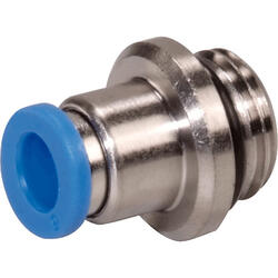 Straight push-in fitting M-Push 120 brass design nickel-plated with cylindrical male thread, round version