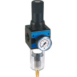 Filter regulator series Bloc 3 lockable with automatic condensate drain and pressure gauge