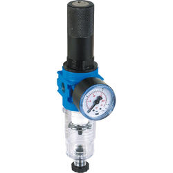 Filter regulator series Bloc 0 lockable with manual/semi-automatic condensate drain and pressure gauge