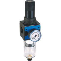 Filter regulator series Bloc 3 lockable with manual/semi-automatic condensate drain and pressure gauge
