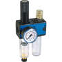 2-part service unit series Bloc 1 lockable with manual/semi-automatic condensate drain and pressure gauge