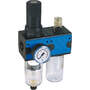 2-part service unit series Bloc 3 lockable with manual/semi-automatic condensate drain and pressure gauge