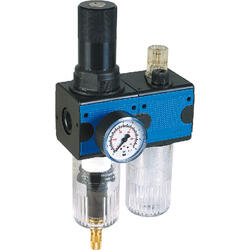 2-part service unit series Bloc 3 lockable with automatic condensate drain and pressure gauge