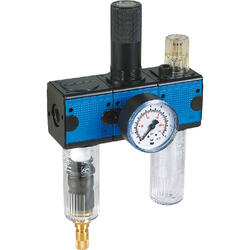 3-part service unit series Bloc 1 lockable with automatic condensate drain and pressure gauge
