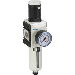 Filter regulator series ProBloc 2 with manual/semi-automatic condensate drain and pressure gauge