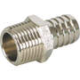Threaded barbed tube fitting brass design nickel-plated with tapered male thread