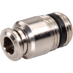 Straight push-in fitting M-Push 220 brass design nickel-plated with male thread and internal hexagon, round version