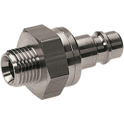 Lock nipple brass design nickel-plated with male thread for coupling sockets nominal size 7,2