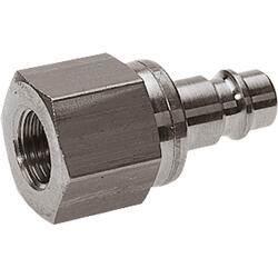Lock nipple brass design nickel-plated with female thread for coupling sockets nominal size 7,2