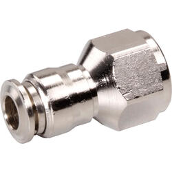 Straight push-in fitting M-Push 220 brass design nickel-plated with female thread