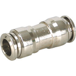 Straight push-in connector M-Push 220 brass design nickel-plated