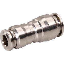 Straight reducing-push-in connector M-Push 220 brass design nickel-plated