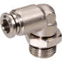 Elbow push-in fitting M-Push 220 brass design nickel-plated with cylindrical male thread, swivelling