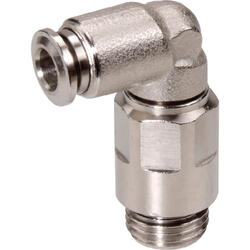 Elbow push-in fitting M-Push 220 brass design nickel-plated with cylindrical male thread, swivelling, long version