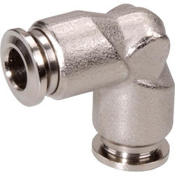 Elbow push-in connector M-Push 220 brass design nickel-plated