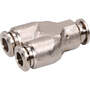 Y-push-in connector M-Push 220 brass design nickel-plated