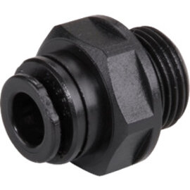 Straight push-in fitting M-Push 140 POM design with cylindrical male thread and external hexagon
