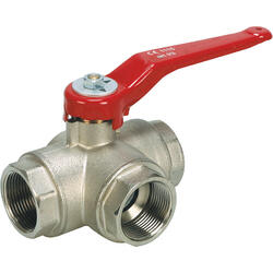 3/2-way ball valve brass design chromed with 90° rotatable hand lever in L-and T-design with female G-thread