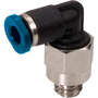 Elbow push-in fitting M-Push 110 PBT design with male thread, swivelling
