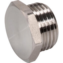 Plug screw stainless steel design with cylindrical male thread and external hexagon