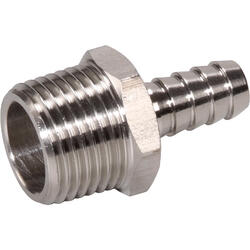 Threaded barbed tube fitting stainless steel design with tapered male thread