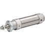 Single-acting round cylinder type ME-...-A-P-M with pushing piston rod, male thread and position sensing