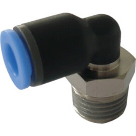 Elbow push-in fitting M-Push 120 polymer design with tapered male thread, swivelling