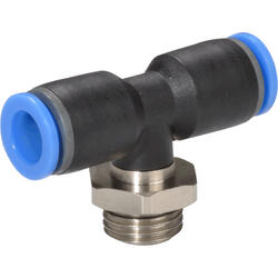T-push-in fitting M-Push 120 polymer design with cylindrical male thread, swivelling