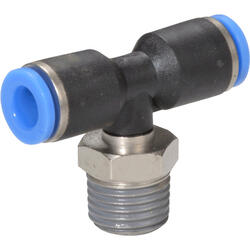 T-push-in fitting M-Push 120 polymer design with tapered male thread, swivelling
