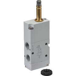3/2-way solenoid valve, monostable with spring return, piloted
