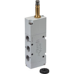 5/2-way solenoid valve, monostable with spring return, piloted