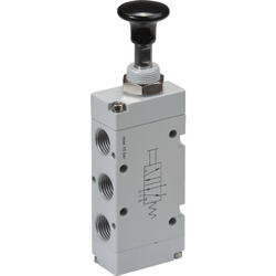 5/2-way-puller valve, monostable with spring return