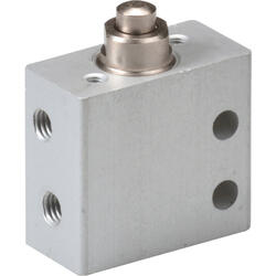 3/2-way micro-stem-actuated valve, monostable with spring return