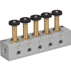 3/2-way-solenoid valve bar in NC-design, monostable with spring return