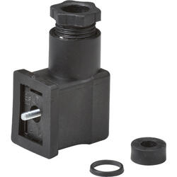Connector socket for solenoid coil with connection according to DIN 43650 (Form B)