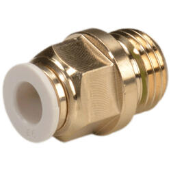 Straight push-in fitting M-Push 245 brass design with cylindrical male thread and external hexagon