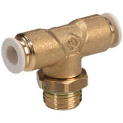 T-push-in fitting M-Push 245 brassdesign with cylindrical male thread, swivelling