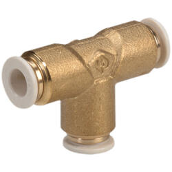 T-push-in connector M-Push 245 brass design