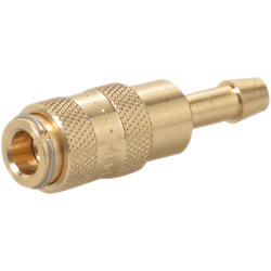 Quick coupling socket shutting off on one side nominal size 2,7 brass design with tube coupling